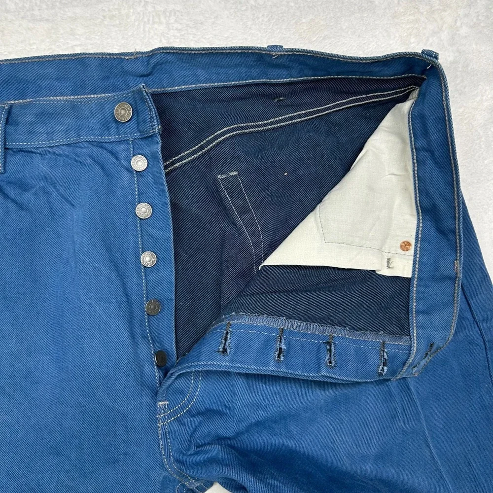 Levi's 501 Jeans Men's‎ Blue Denim High Rise Classic Straight Button Fly - 40X30
